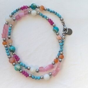 Dainty Choker/Wrap Bracelet - Artisan Handmade Minimalist Gemstone Jewelry -D094